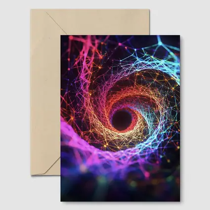 Neon Spiral Vortex Geometric Abstract Dark Background