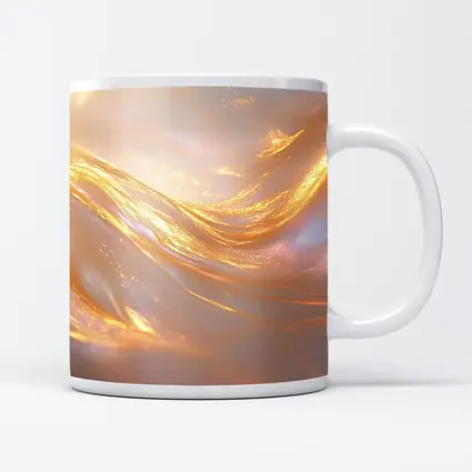 Gold Liquid Swirl Abstract Glowing Light