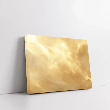 Golden Swirling Smoke Abstract Art Print