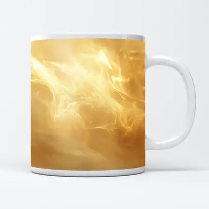 Golden Swirling Smoke Abstract Art Print