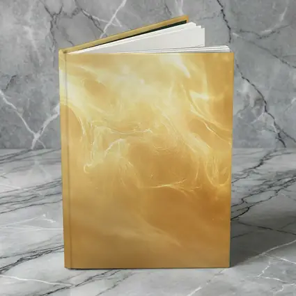 Golden Swirling Smoke Abstract Art Print