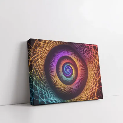 Rainbow Spiral Neon Abstract Dark Background