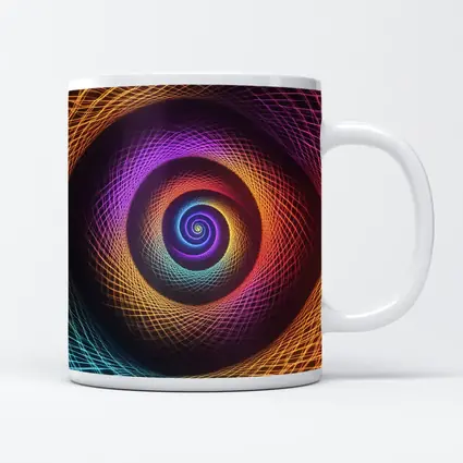 Rainbow Spiral Neon Abstract Dark Background
