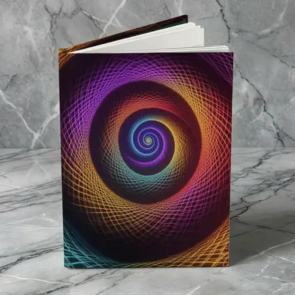 Rainbow Spiral Neon Abstract Dark Background