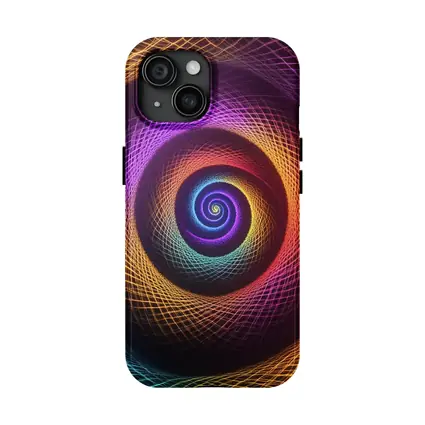 Rainbow Spiral Neon Abstract Dark Background