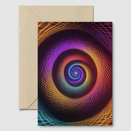 Rainbow Spiral Neon Abstract Dark Background