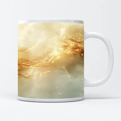 Gold Swirl Abstract Beige Marble Art