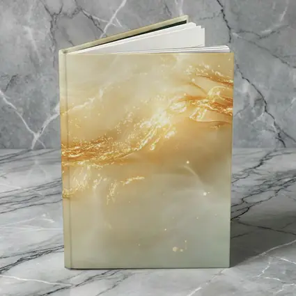 Gold Swirl Abstract Beige Marble Art