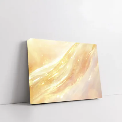 Golden Light Waves Abstract Glitter Art