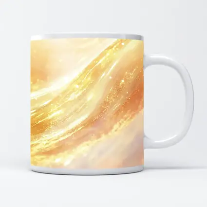 Golden Light Waves Abstract Glitter Art