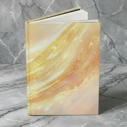 Golden Light Waves Abstract Glitter Art