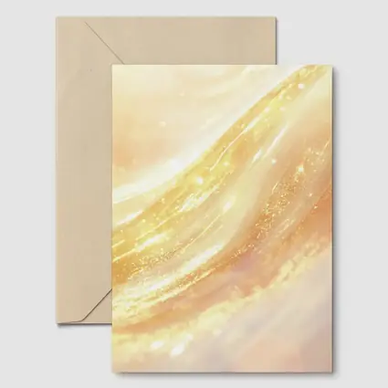 Golden Light Waves Abstract Glitter Art