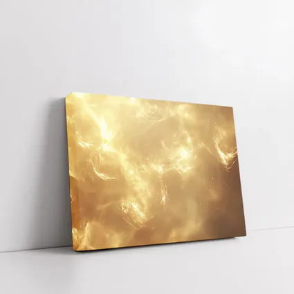 Golden Nebula Swirling Light Abstract Space