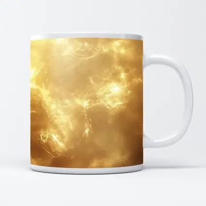 Golden Nebula Swirling Light Abstract Space