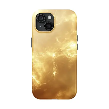 Golden Nebula Swirling Light Abstract Space