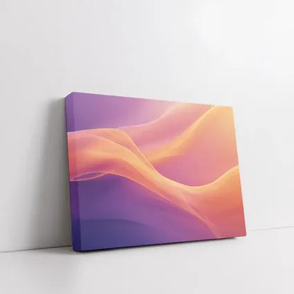 Soft Orange Purple Abstract Wave Art