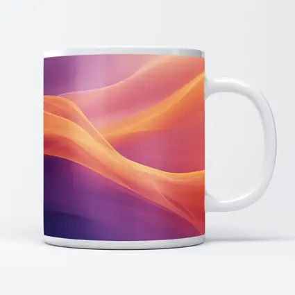 Soft Orange Purple Abstract Wave Art