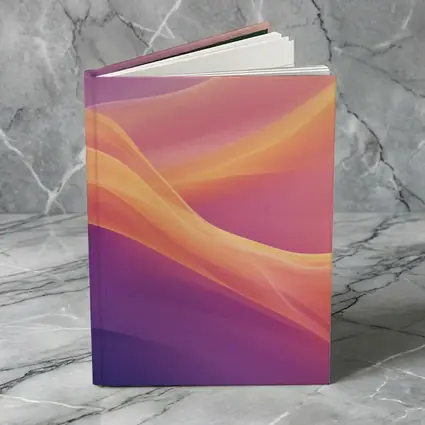 Soft Orange Purple Abstract Wave Art