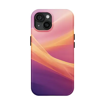 Soft Orange Purple Abstract Wave Art