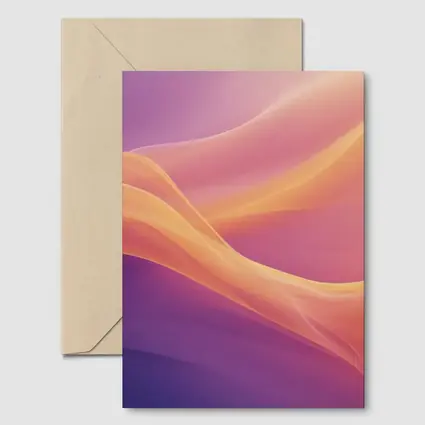 Soft Orange Purple Abstract Wave Art