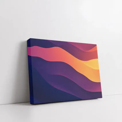Abstract Purple Orange Wave Flow Art