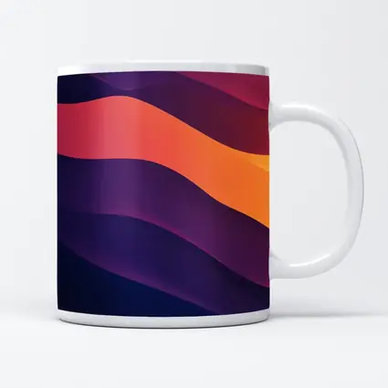 Abstract Purple Orange Wave Flow Art