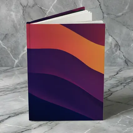 Abstract Purple Orange Wave Flow Art