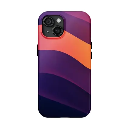 Abstract Purple Orange Wave Flow Art