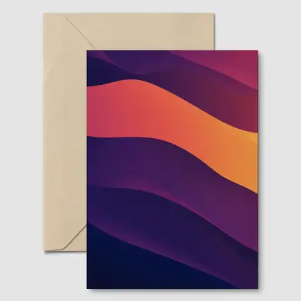 Abstract Purple Orange Wave Flow Art