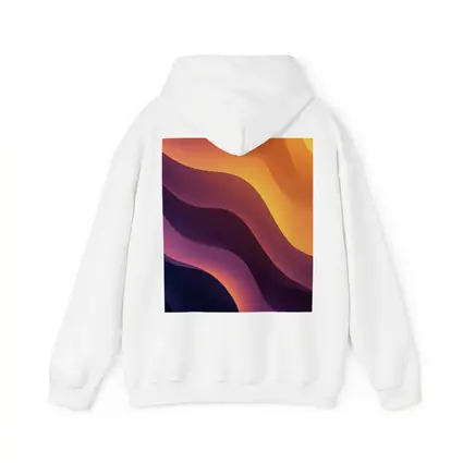 Purple Orange Abstract Flowing Waves Art