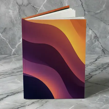 Purple Orange Abstract Flowing Waves Art