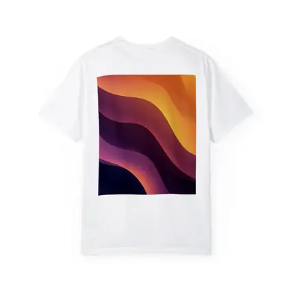 Purple Orange Abstract Flowing Waves Art