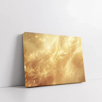 Golden Abstract Liquid Wave Flowing Art