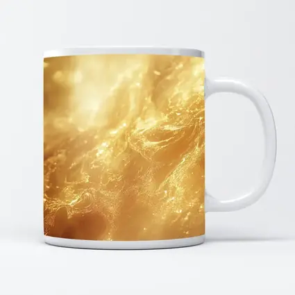 Golden Abstract Liquid Wave Flowing Art