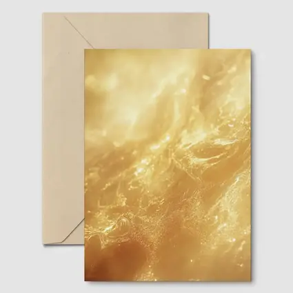 Golden Abstract Liquid Wave Flowing Art