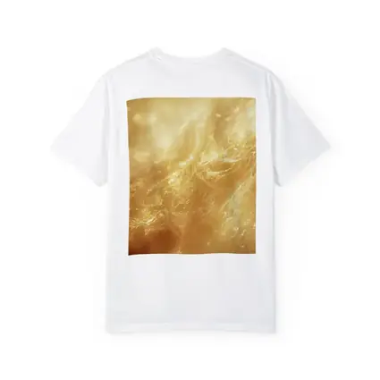 Golden Abstract Liquid Wave Flowing Art