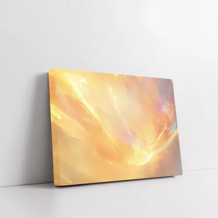 Golden Abstract Light Wave Art Print