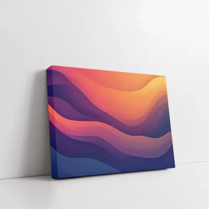 Abstract Wave Gradient Purple Orange Art