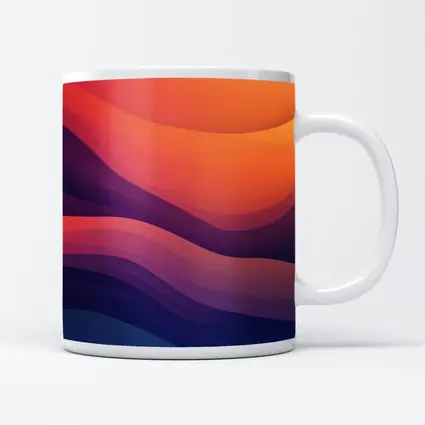 Abstract Wave Gradient Purple Orange Art