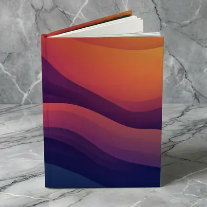Abstract Wave Gradient Purple Orange Art