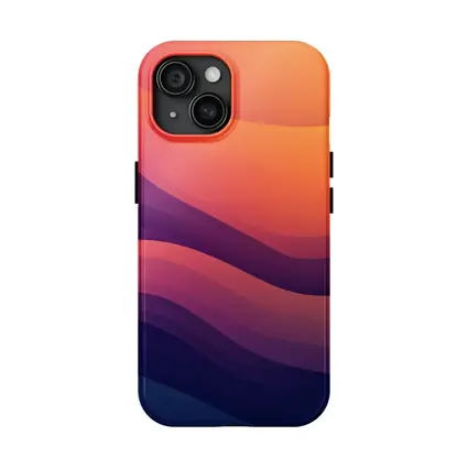 Abstract Wave Gradient Purple Orange Art
