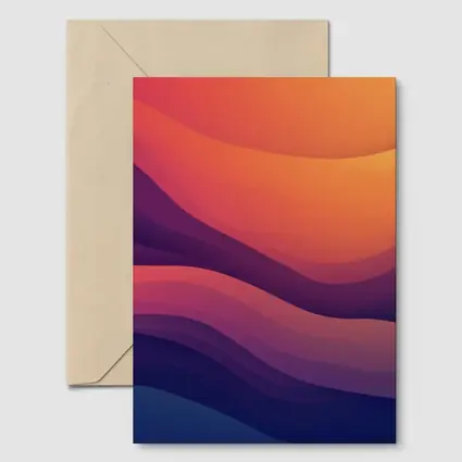 Abstract Wave Gradient Purple Orange Art