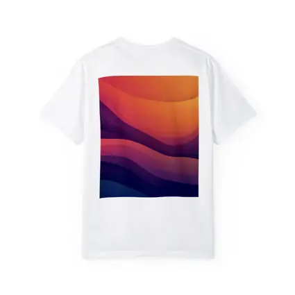 Abstract Wave Gradient Purple Orange Art