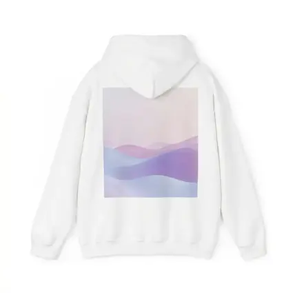 Pastel Purple Blue Abstract Wave Landscape Art