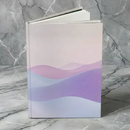 Pastel Purple Blue Abstract Wave Landscape Art