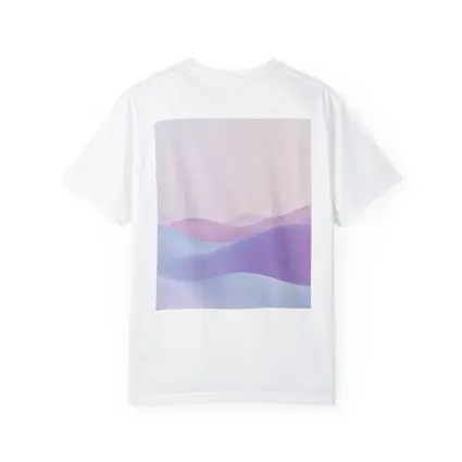 Pastel Purple Blue Abstract Wave Landscape Art