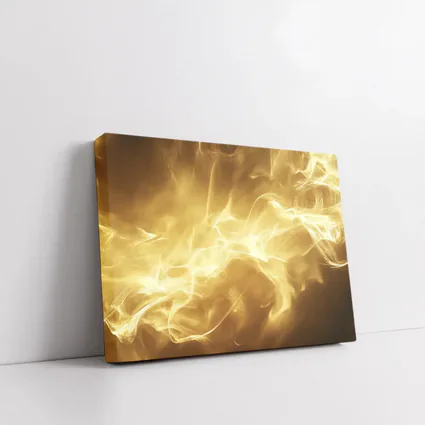 Golden Smoke Abstract Dark Background Art