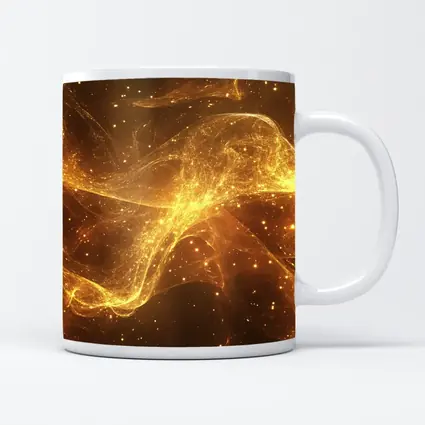 Golden Light Waves Abstract Dark Background