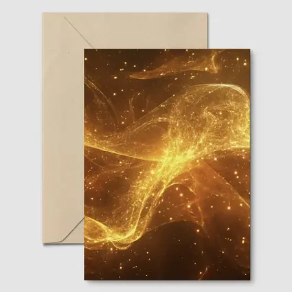 Golden Light Waves Abstract Dark Background