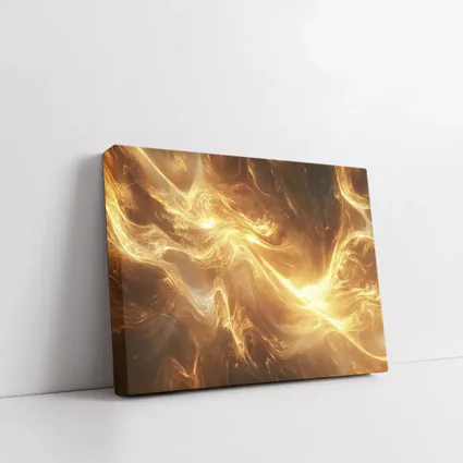 Golden Abstract Swirling Energy Light Waves